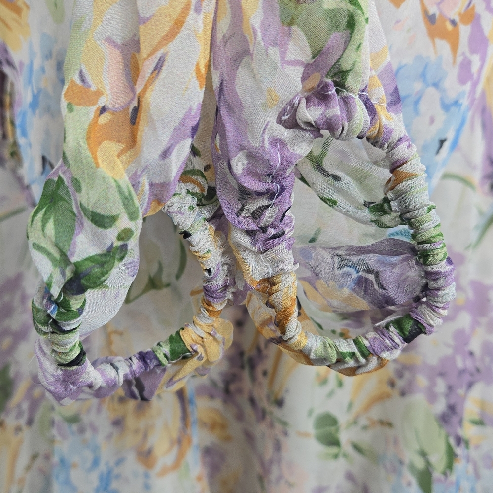 Zimmerman Playsuit Ninty Six‎ Cream Floral Silk Ruffle - Picture 8 of 16